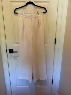 Aritzia Wide-Leg Cream Effortless Pants